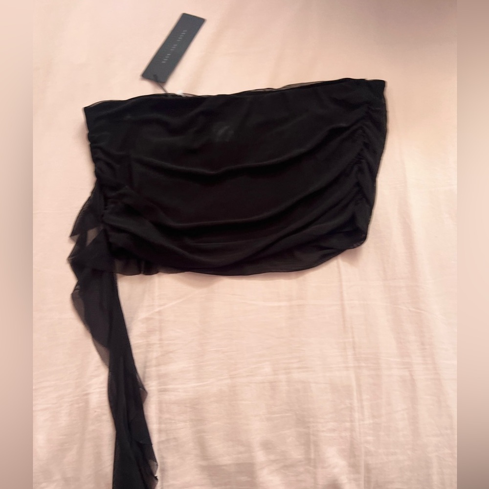 Black Ruffle Fairy Mesh Top - Picture 3 of 3